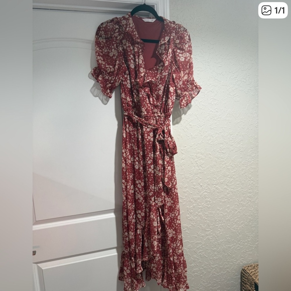 LC Lauren Conrad Red Floral Dress